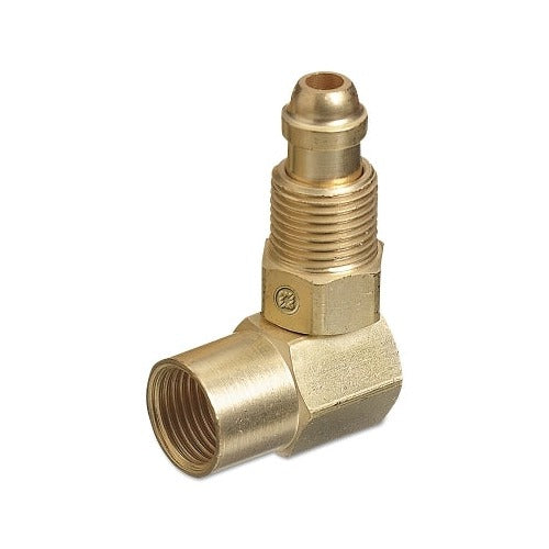 Inert Arc Hose & Torch Adaptor, Brass, Elbow - 90°, Male/Female, RH to RH