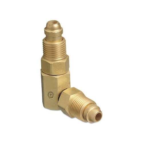 Inert Arc Hose & Torch Adaptor, Brass, Elbow - 90°, Male/Male, RH to RH