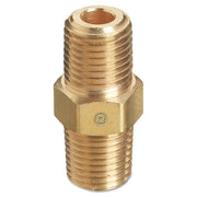 Pipe Thread Hex Nipple, 3000 psi, Brass, 1/4 in NPT Male