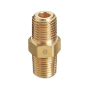 Western Enterprises B-4HP brass pipe thread hex nipple 3000 psi 1/4 in NPT male both ends hex center