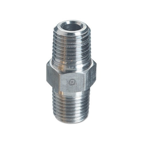 Western Enterprises B-4SS hex nipple 1/4 in NPT male both ends stainless steel 6000 PSI pipe fitting