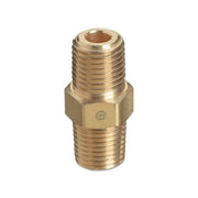 Western Enterprises B-6HP brass hex nipple, 1/2 in NPT male threads both ends, 3000 PSI, gas fitting nipple