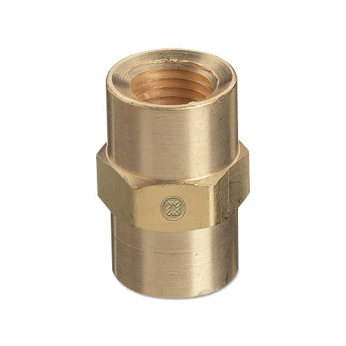 Western Enterprises BF-12HP brass pipe thread adapter coupling 1/2 in NPT hex body gas fitting