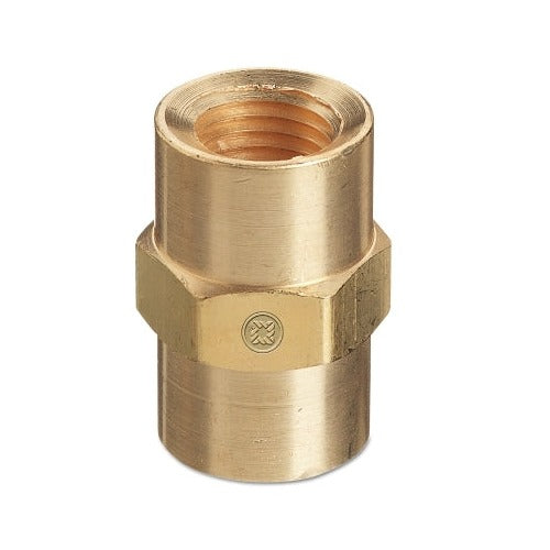Western Enterprises brass pipe thread coupling 1/4 in NPT female hex body 3000 PSI gas fitting coupling