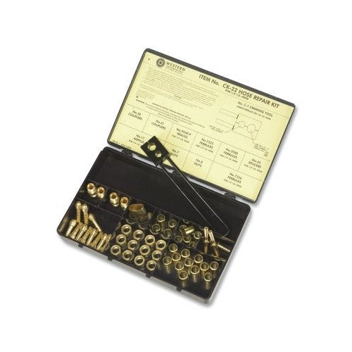 Hose Repair Kit, B-Size Fittings, 1/4 in Hose ID, Hammer-Strike 2-Hole Jaw Crimp Tool