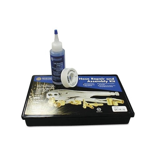 Hose Repair Kit, B-Size Fittings, 1/4 in Hose ID, Hand-Grip 2-Hole Jaw Crimp Tool