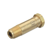 Western Enterprises Regulator Inlet Nipple - Brass, 1/4" NPT, 2-1/2", CGA-320/330 with Check Valve