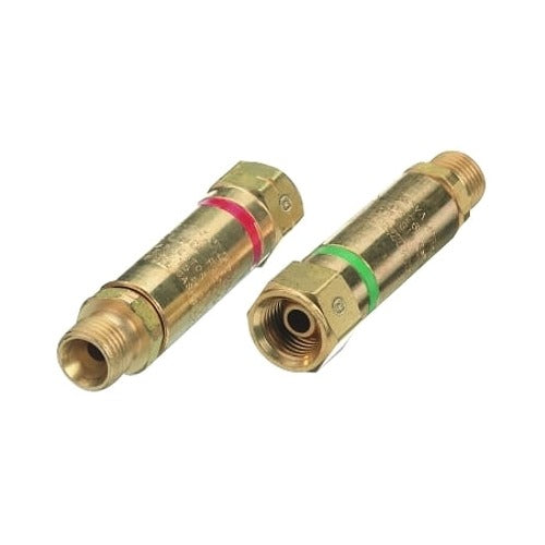 Flashback Arrestor Set, Oxygen/Fuel Gas, Torch, 9/16 in to 18 TPI