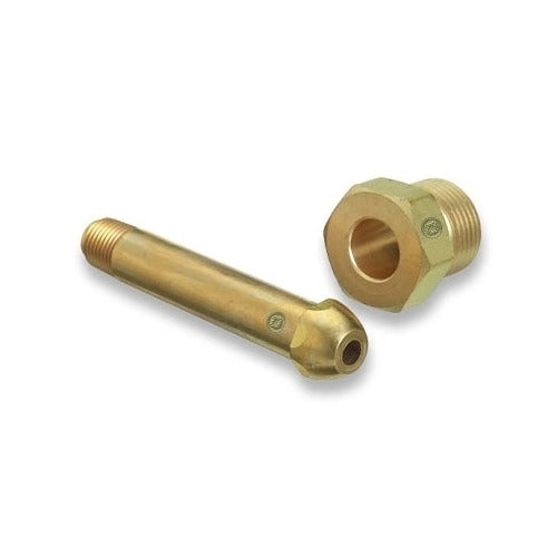 Western Enterprises CGA-580 regulator inlet nut stainless steel, elongated nipple and hex nut fitting