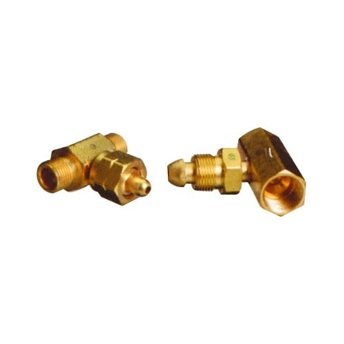 Western Enterprises brass POL acetylene tee manifold coupler CGA-510 500 PSIG two-piece set welding coupler