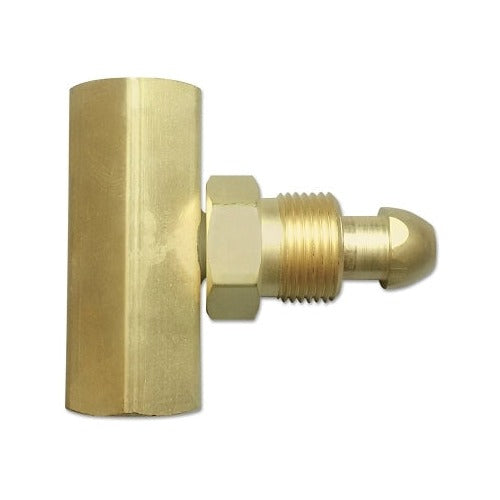 Western Enterprises CGA-580 manifold coupler tee brass T-fitting female block inlet with CGA male outlet gas manifold fitting