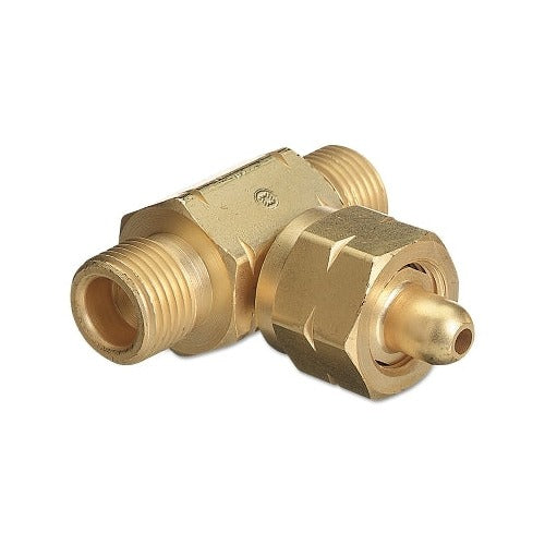 Western Enterprises T-CO-2 brass manifold coupler tee three-port fitting for carbon dioxide gas manifold