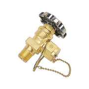 Western Enterprises CGA-024 oxygen shut-off valve 200 PSI brass wheel handle gas-tight plug with chain welding fitting