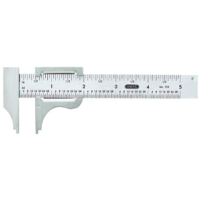 Slide Caliper, 0 to 4 in, Stainless Steel