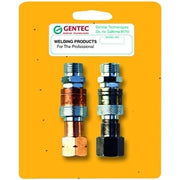 Quick Connector Set, Hose-to-Torch, Steel/Brass, Fuel/Oxygen, B-Size 9/16 in-18