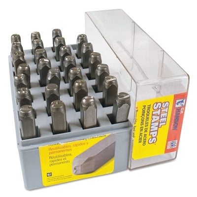 Standard Steel Hand Stamp Set, 1/4 in, A thru Z