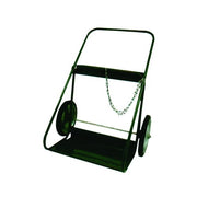 Saf-T-Cart 400 Series green steel cylinder cart 14 in semi-pneumatic wheels safety chain 9.5-12.5 in cylinder cart