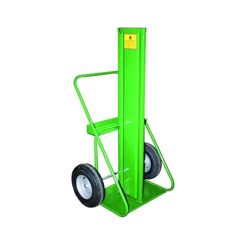 Saf-T-Cart 400 Series green steel cylinder cart firewall 10 in wheels fits 9.5-12.5 in dia cylinders gas cylinder cart