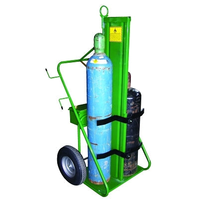 400 Series Cart, Holds 2 Cylinders, 9-1/2 in to 12-1/2 dia, 16 in Pneumatic wheels