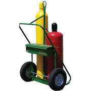 400 Series Carts, Holds 2 Cylinders, 9.5"-12.5" dia., 16" Pneum.Wheels, 62" H