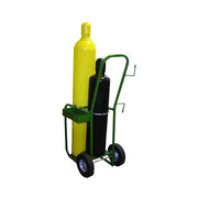 Saf-T-Cart Industrial Series 600 steel cart 2 cylinders 10 in semi-pneumatic wheels chain accessory hooks gas cylinder cart