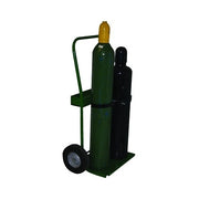Saf-T-Cart 800 series two-cylinder cart green steel 10 in semi-pneumatic wheels holds 2 cylinders gas cylinder cart
