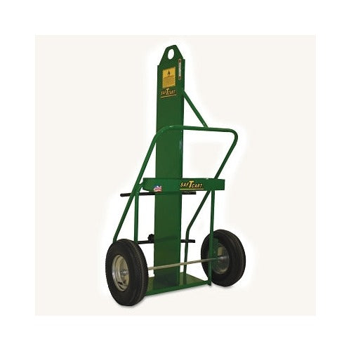 Saf-T-Cart large cylinder cart 9-1/2 to 12-1/2 in dia 16 in pneumatic wheels green steel frame