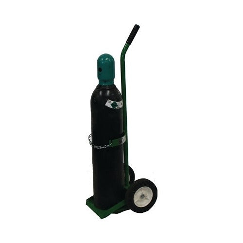 Saf-T-Cart 900 Series single cylinder cart 150 lb capacity 8 in semi-pneumatic wheels green steel material handling cart