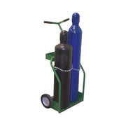 Saf-T-Cart 900 Series steel cart 2 cylinders 8-1/2 in dia 8 in semi-pneumatic wheels chain security gas cylinder cart