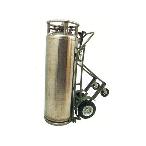 Saf-T-Cart tilt-back cylinder hand truck holds 1 cylinder 20 in dia 12 in pneumatic wheels steel gas cylinder cart