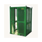 Saf-T-Cart firewall cylinder cage green steel mesh 50x79 in holds 16 cylinders lockable door gas cylinder storage cage