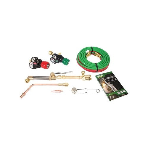 Victor Contender Edge 2.0 acetylene oxygen cutting welding outfit with regulator green red hose and torch