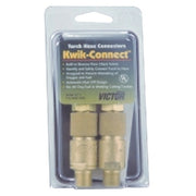 Kwik-Connect Torch Plain Pak, Brass, Any Fuel Gas, Oxygen, 9/16 in-18 R and L