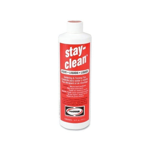 Harris Product Group Stay Clean liquid soldering flux 16 oz white bottle with red label zinc chloride tinning flux