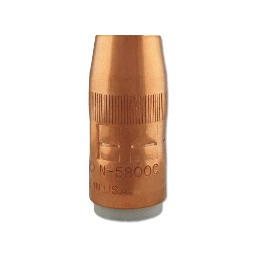 Bernard N-5800C Centerfire MIG nozzle flush 5/8 in bore copper cylindrical knurled grip T-series MIG nozzle