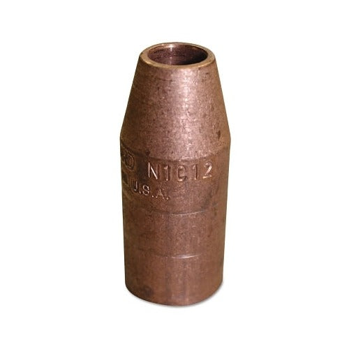 Bernard N1C12 flush nozzle, copper tapered cone, 5/8 in bore, threaded base for Q-Gun S-Gun, MIG welding nozzle
