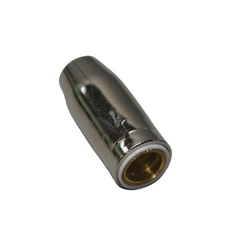 Bernard Quick Tip MIG nozzle, threaded, 5/8 in bore, plated copper tapered cylinder, Series 1 tip MIG welding nozzle
