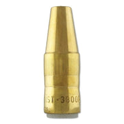 Centerfire MIG Nozzle, Flush, 3/8 in Bore, For TT Series Tip, Brass