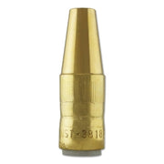 Centerfire MIG Nozzle, 1/8 in Recess, 3/8 in Bore, For TT Series Tip, Brass