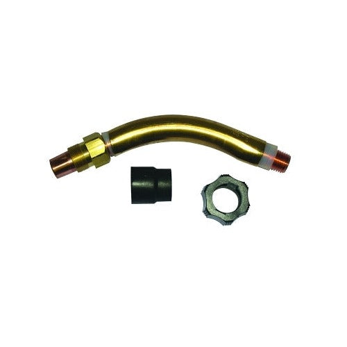Bernard QT3-45 Q-Gun body tube 45-degree brass curved tube 5.1 in with diffuser and nut 300/400A MIG gun body tube