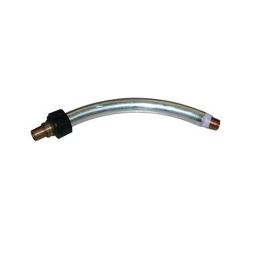 Bernard MIG gun goose neck 60 degree multiple-bend, aluminum body, black connector and copper tip end