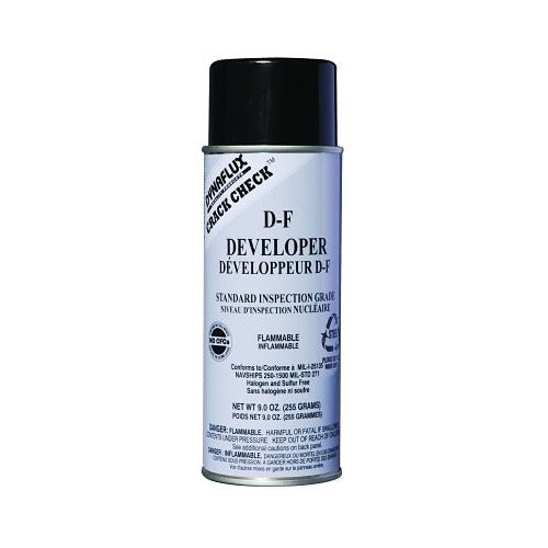 Dynaflux Crack Check DF-315 dye penetrant developer 16 oz aerosol, inspection grade, flammable, NDT developer spray can