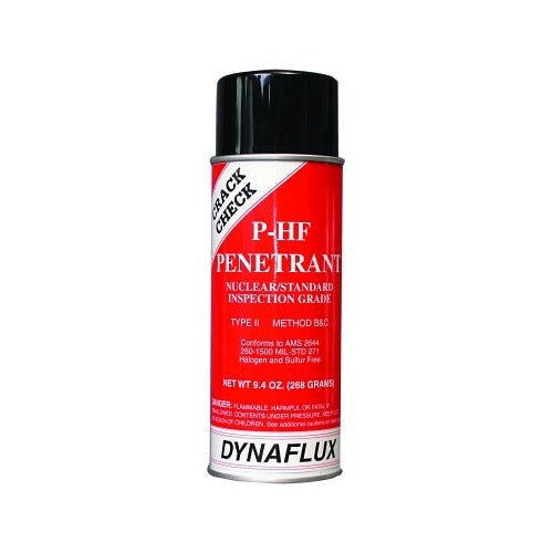 Dynaflux Crack Check P-HF penetrant 16 oz aerosol can nuclear standard inspection grade visible dye penetrant system