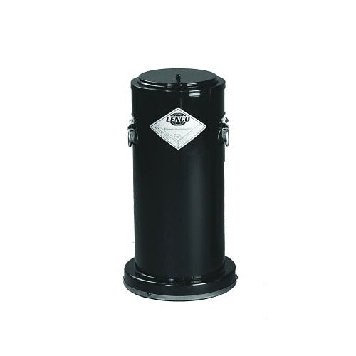 Lenco welding rod oven 50 lb, cylindrical black steel, 120/230 V, removable divider, latch-lid closure