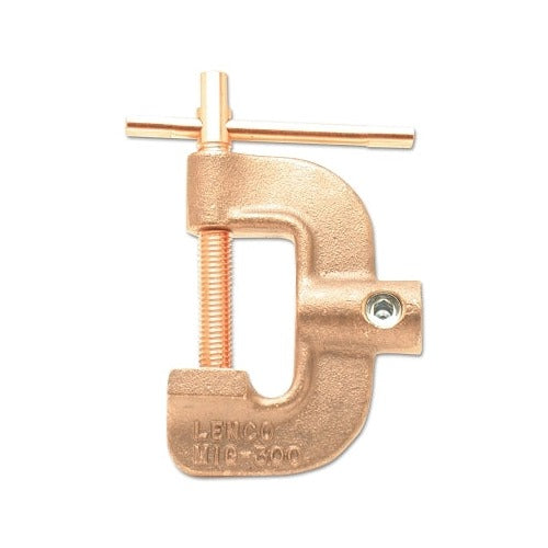 Lenco MIG-600 ground clamp 600 A bronze C-clamp screw jaw black handle 3/0-4/0 500 kcmil cable ground clamp