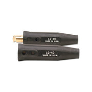 Lenco LC-40 cable connector pair, red insulated male and female, single oval-point screw, 1/0 to 4/0 AWG welding