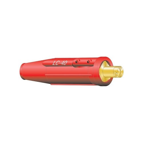 Lenco LC-40 male cable connector red housing gold oval-point screw 1/0 to 2/0 cable cap welding cable connector