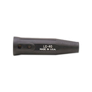 Lenco LC-40 female cable connector single oval-point screw 1/0 to 2/0 AWG black rubber insulated welding cable connector