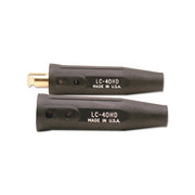 Lenco LC-40HD cable connector 3/0-4/0 AWG double oval-point screw red insulated pair shown