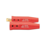 Cable Connector, 3/0 AWG to 4/0 AWG Cap, Double Oval-Point Screw, Red